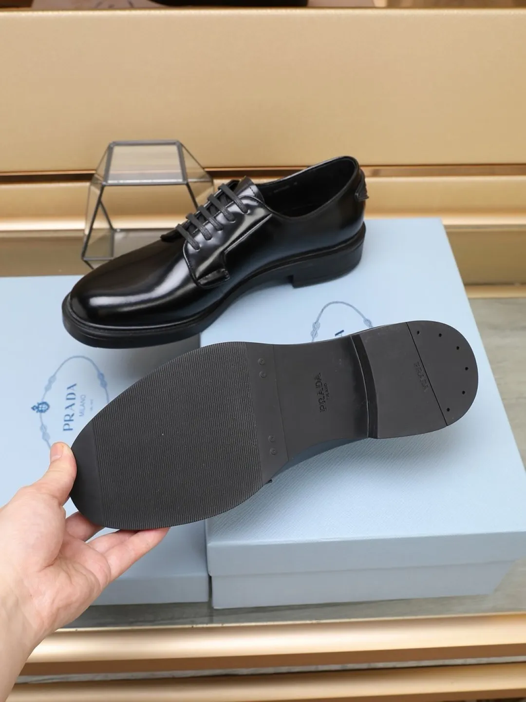 P640💰🔥《PRADA》👏Latest • High-end top brand luxury ~ purchasing agency, top quality. New fashionable business men's shoes🔜The uppers are made of original open-edge beaded cowhide➕cowhide·lining, with fine workmanship. The original stylish and soft combination wear-resistant and non-slip outsole is light and comfortable on the feet. The real thing looks better in real life. Size: 38/45